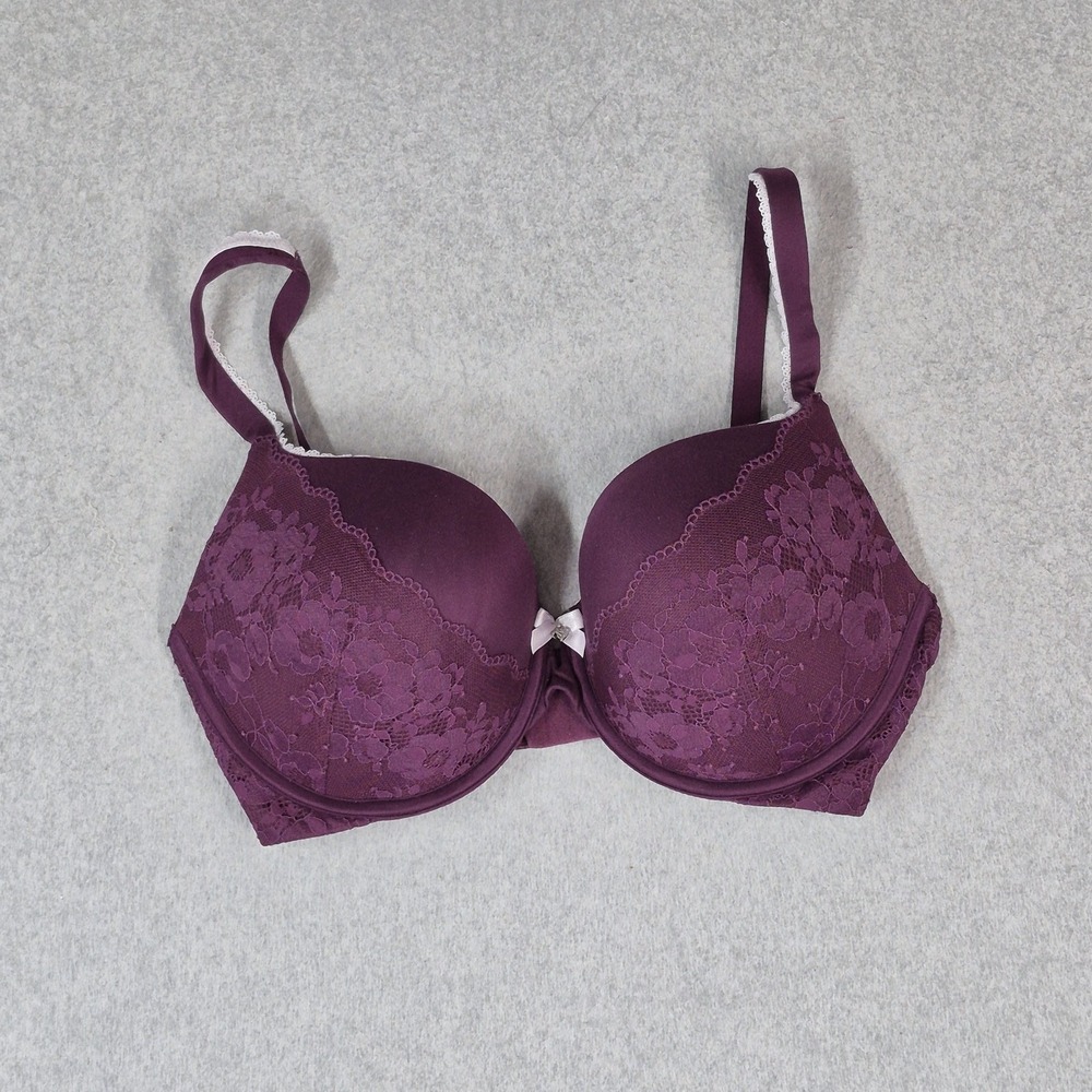 Victoria's Secret Women Bra 34DDD Purple Floral Body By Victoria Perfect Shape